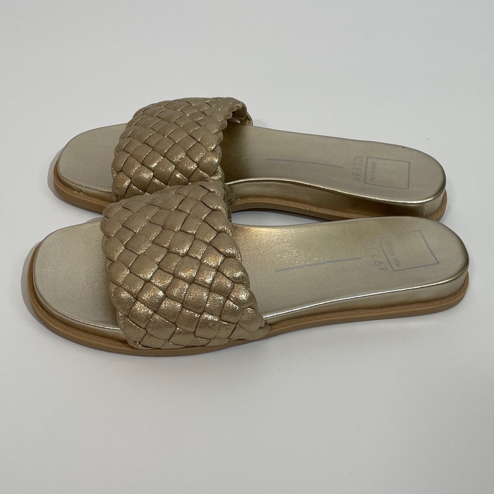 Dolce Vita Grazie Sandals Slides Metallic Gold Size 10 - Picture 5 of 8